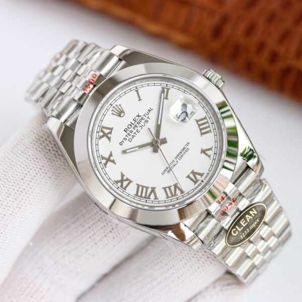 Clean Factory Rolex Datejust 126300 White Dial Domed Bezel Oyster/Jubilee Bracelet 904L Steel 3235 Movement 41mm Mens Watch