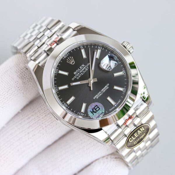 Clean Factory Rolex Datejust 126334 Black Diamond Dial Fluted Bezel Oyster/Jubilee Bracelet 904L Steel 3235 Movement 41mm Mens Watch