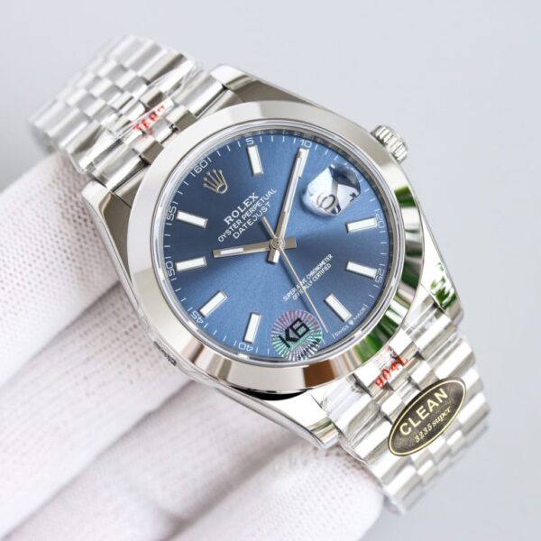 Clean Factory Rolex Datejust 126334 Blue Fluted Motif Dial Fluted Bezel Oyster/Jubilee Bracelet 904L Steel 3235 Movement 41mm Mens Watch