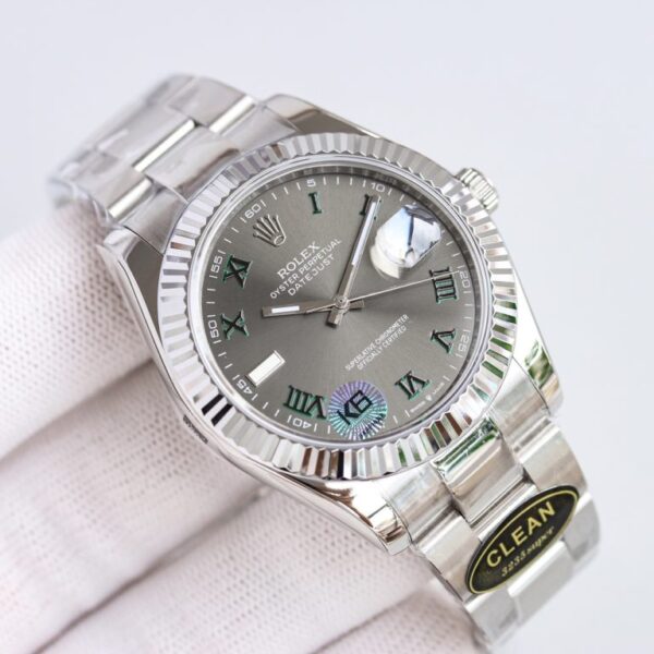 Clean Factory Rolex Datejust 126334 Wimbledon Slate Dial Domed Bezel Oyster/Jubilee Bracelet 904L Steel 3235 Movement 41mm Mens Watch