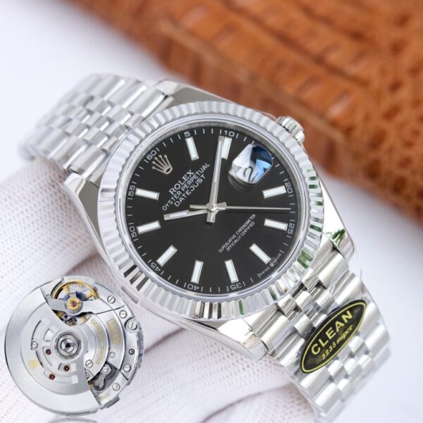 Clean Factory Rolex Datejust 126334 Black Diamond Dial Fluted Bezel Oyster/Jubilee Bracelet 904L Steel 3235 Movement 41mm Mens Watch