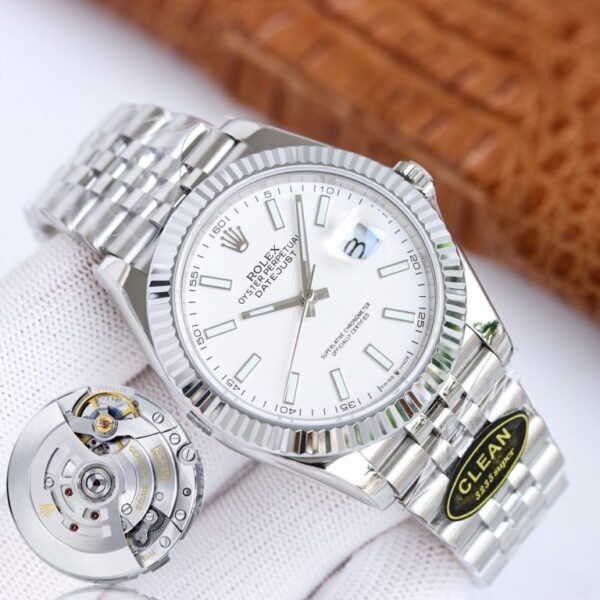 Clean Factory Rolex Datejust 126300 White Dial Domed Bezel Oyster/Jubilee Bracelet 904L Steel 3235 Movement 41mm Mens Watch