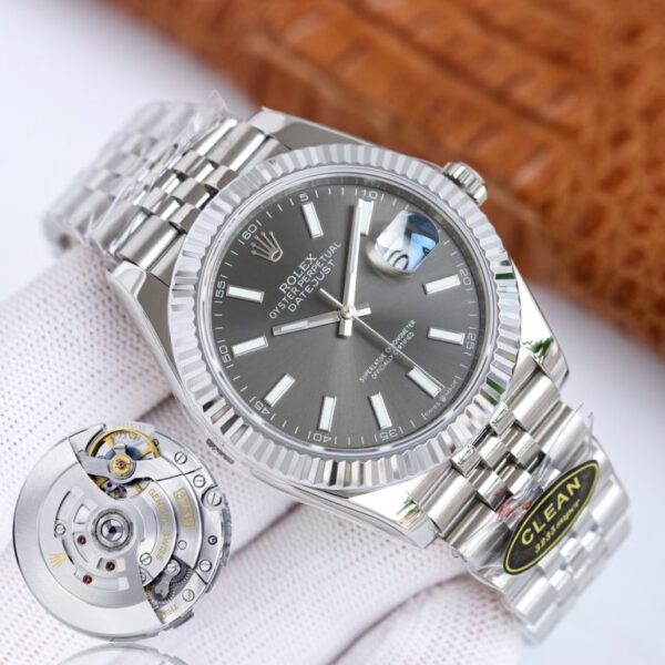 Clean Factory Rolex Datejust 126334 Slate Diamond Dial Fluted Bezel Oyster/Jubilee Bracelet 904L Steel 3235 Movement 41mm Mens Watch