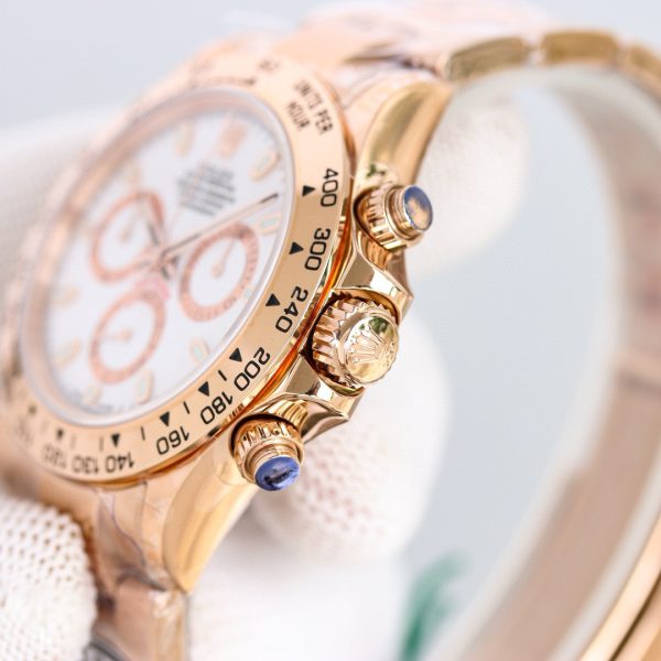 Clean Factory Rolex Daytona Chronograph White Dial Rose Gold Bezel 904L Steel&Full Rose Gold Case&Bracelet 7750/4130 Movement