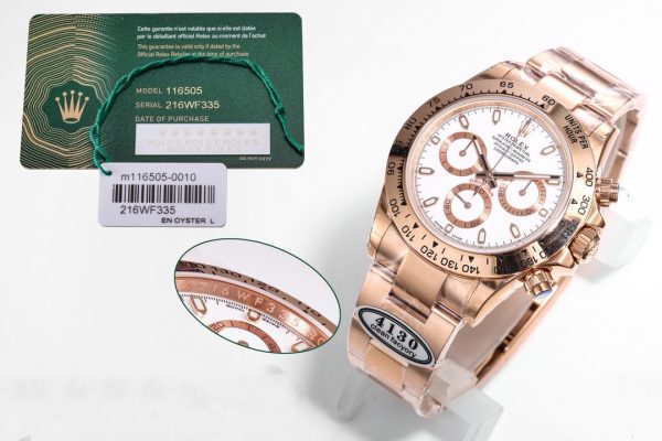 Clean Factory Rolex Daytona Chronograph White Dial Rose Gold Bezel 904L Steel&Full Rose Gold Case&Bracelet 7750/4130 Movement