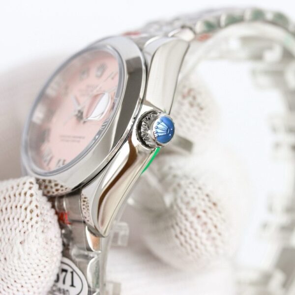 Clean Factory Rolex Lady Datejust 28mm Pink Dial Domed Bezel Jubilee Bracelet 904L Steel 2761 Movement