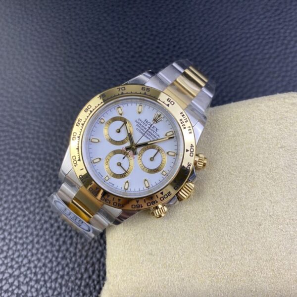 Clean Factory Rolex Daytona Chronograph White&Gold Dial Yellow Gold Bezel Stainless Steel Case Two-Tone Bracelet 7750/4130 Movement